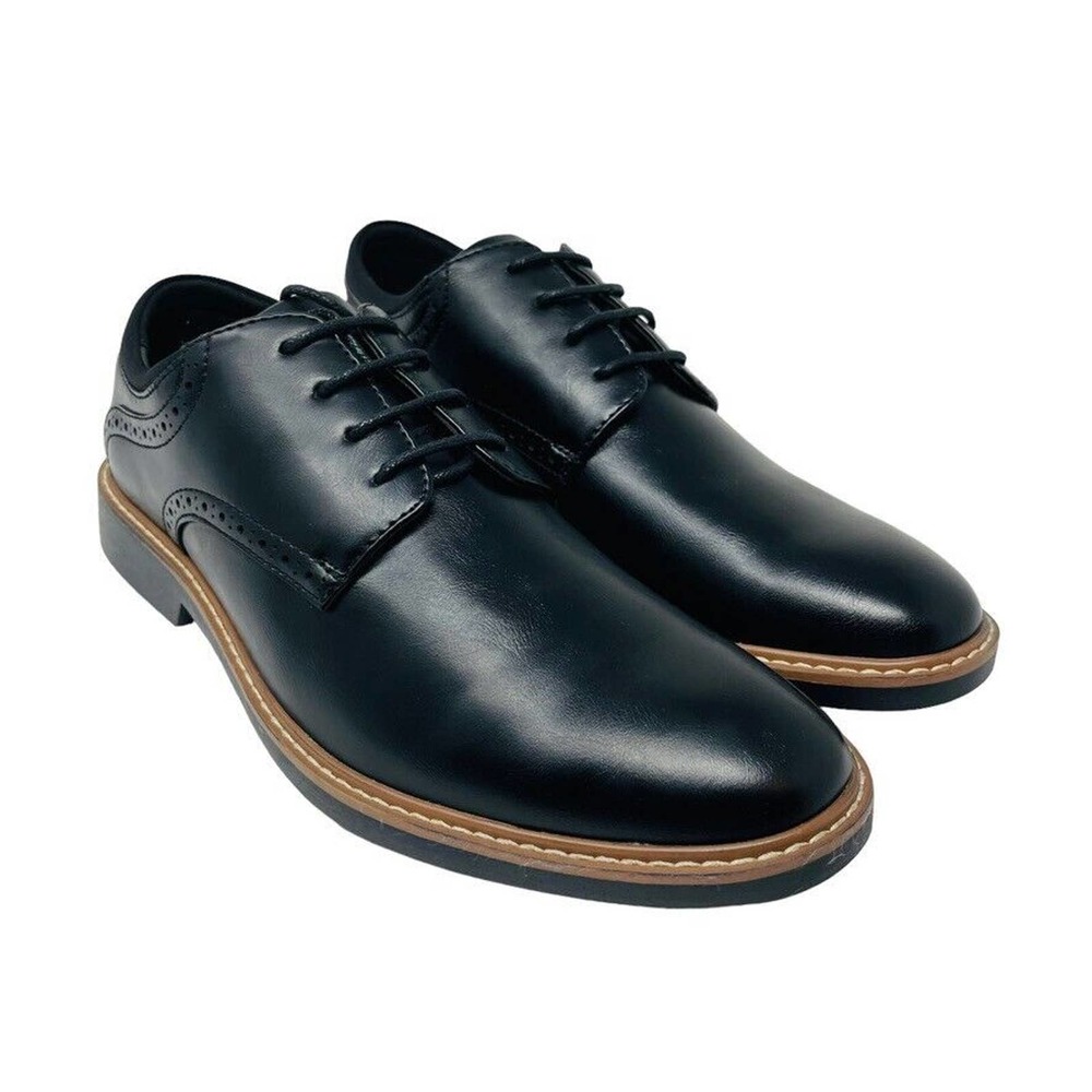 New Vance Co. Mens Size 9M Black Irwin Oxford Black Vegan Lace NIB
